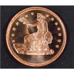 4569 - 2011 ROUND TRADE DOLLAR COIN (1) ONE OUNCE .999 FINE COPPER