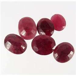 6503 - 71.1 CTW - LOT OF 6 - NATURAL OVAL CUT RUBIES