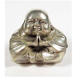 7391 - TIBET SILVER SITTING BUDDHA STATUE