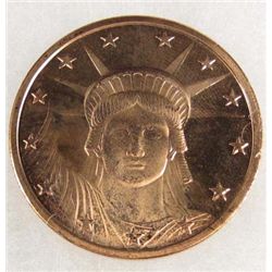 7855 - 1 OZ OF .999 COPPER 2011 USA STATUE OF LIBERTY COIN