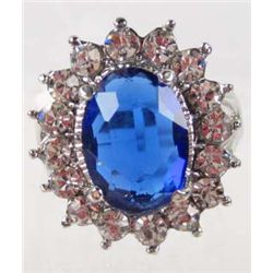 8259 - STERLING SILVER PLATED CZ RING - SIZE 7