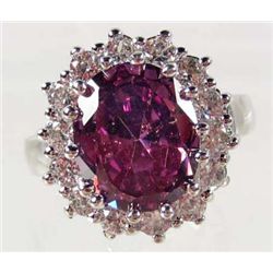 8309 - 18K GOLD PLATE GEMSTONE RING - SIZE 7