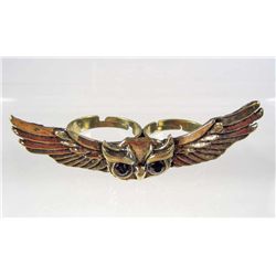 8667 - RETRO STYLE OWL FLOATING DOUBLE FINGER RING