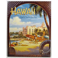 8714 - HAWAII  METAL SIGN APPROX. 12 "1/2 x 16