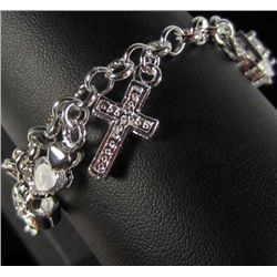 9145 - SILVER CHARM BRACELET MARKED .925