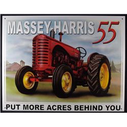 5477 - METAL ADVERTISING SIGN - MASSEY-HARRIS 55 - 12.5X16"