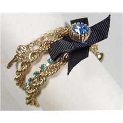 997 - BEAUTIFUL CHARM BRACELET WITH RHINESTONES