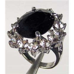 622 - WHITE GOLD PLATED RING W/ RHINESTONES