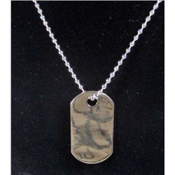 1138 - SILVER DOG TAG W/ CHAIN - MARKED 925