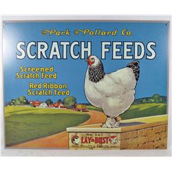 745 - SCRATCH FEEDS METAL SIGN - 12.5" X 16"