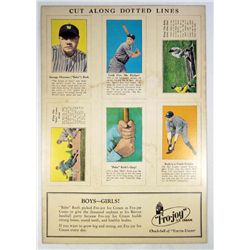 1425 - BABE RUTH FRO-JOY ICE CREAM BASEBALL CARD PRINT