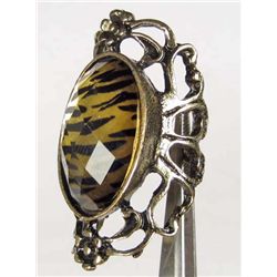 643 - ORNATE ZEBRA STONE RING