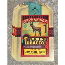 1416 - ORPHAN BOY SMOKING TOBACCO PAPER ADVERTISING SIGN