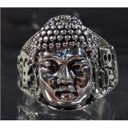 473 - TIBETAN SILVER BUDDHA HEAD RING