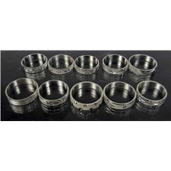 1169 - LOT OF 10 SILVER RINGS - MARKED 925