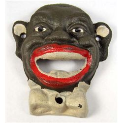 1464 - CAST IRON BLACK AMERICANA MAN BOTTLE OPENER