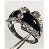 Image 1 : 624 - WHITE GOLD PLATED RING W/ RHINESTONES