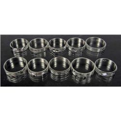 1170 - LOT OF 10 SILVER RINGS - MARKED 925
