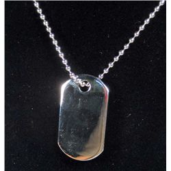 1141 - SILVER DOG TAG W/ CHAIN - MARKED 925