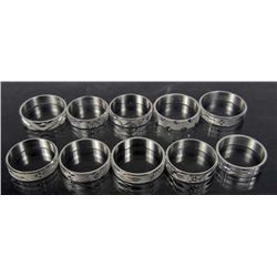 1172 - LOT OF 10 SILVER RINGS - MARKED 925