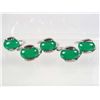 Image 1 : 564 - LOT OF 5 TIBETAN SILVER JADE COLORED STONE RINGS
