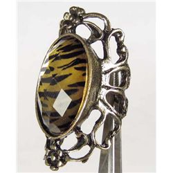 645 - ORNATE ZEBRA STONE RING