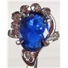 Image 1 : 625 - WHITE GOLD PLATED RING W/ RHINESTONES