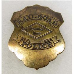 1496 - READING LINES RAILROAD POLICE BRASS BADGE