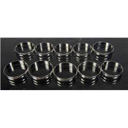 1174 - LOT OF 10 SILVER RINGS - MARKED 925