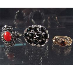 342 - LOT OF 3 NEW SILVER COLOR RINGS W/ RHINESTONES