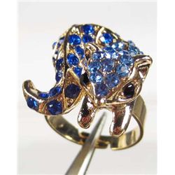 627 - 18K GOLD PLATED RING W/ RHINESTONES