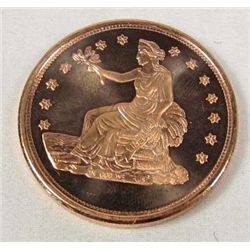 1490 - 1 OUNCE .999 COPPER TRADE DOLLAR COIN