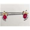 Image 1 : 1503 - PAIR OF WHITE GOLD OVER STERLING SILVER, RUBY EARRINGS