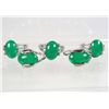 Image 1 : 565 - LOT OF 5 TIBETAN SILVER JADE COLORED STONE RINGS