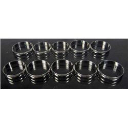 1175 - LOT OF 10 SILVER RINGS - MARKED 925