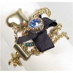 1000 - BEAUTIFUL CHARM BRACELET WITH RHINESTONES