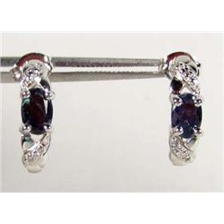 1532 - PAIR OF STERLING SILVER BLUE SAPPHIRE EARRINGS