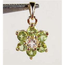 1530 - STERLING SILVER TOPAZ & PERIDOT PENDANT