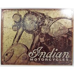 1560 - INDIAN MOTORCYCLES METAL SIGN - APPROX. 12.5" X 16"