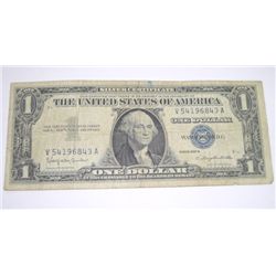 1957 B SERIES $1 SILVER CERT BILL SERIAL # V54196843A *PLEASE LOOK AT PIC TO DETERMINE GRADE*!!