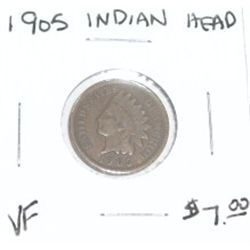 1905 INDIAN HEAD PENNY RED BOOK VALUE IS $7.00 *VERY FINE GRADE*!!