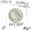 Image 1 : 1925-S BUFFALO NICKEL RED BOOK VALUE IS $90.00 *EXTREMELY RARE KEY DATE VERY FINE GRADE*!!