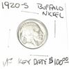 Image 1 : 1920-S BUFFALO NICKEL RED BOOK VALUE IS $100.00 *EXTREMELY RARE KEY DATE VERY FINE GRADE*!!
