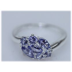 11.20 CTW TANZANITE RING .925 STERLING SILVER