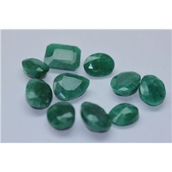 43.25 AFRICAN EMERALD MIX-SHAPED/SIZED (10 PC)