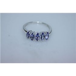 10.03 CTW TANZANITE RING .925 STERLING SILVER