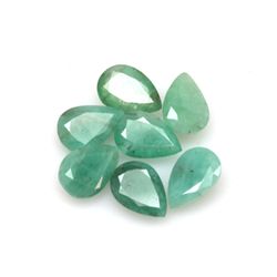 Natural 32.85ctw Emerald Pear Shape (10) Stone
