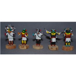 five miniature Hopi kachinas
