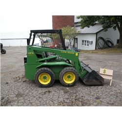 John Deere model 125 skidloader, Isuzu diesel power, Aux. Hydraulics, 64" bucket, 4498 hrs,  SN#0952