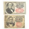 Image 1 : 5th issue 10 cent VG/F & 25 cent XF  fractional currency   pinhole